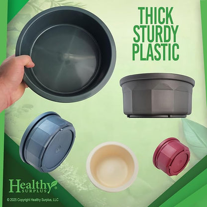Pet Crock Bowl – Thick Durable Plastic Non-Tip Food & Water Dish for Dogs, Cats & Small Animals - 5.6 Inch Diameter – Indoor/Outdoor – Chew Resistant, Easy Clean (Gray, Medium 16oz)