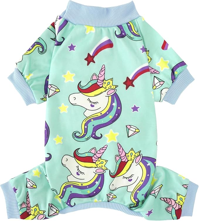 XPUDAC Dog Pajamas for Small Medium Dogs, Strechy Soft Dog Clothes for Dogs Girl Boy Pet Jumpsuit, Cat Onesie-S