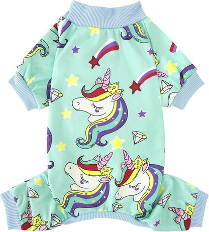 XPUDAC Dog Pajamas for Small Medium Dogs, Strechy Soft Dog Clothes for Dogs Girl Boy Pet Jumpsuit, Cat Onesie-M