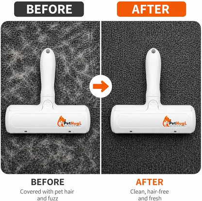Reusable Pet Hair Remover Roller for Couch & Furniture – Self Cleaning Lint Roller for Dog & Cat Hair, Washable Pet Hair Cleaner for Carpet, Sofa & Bedding
