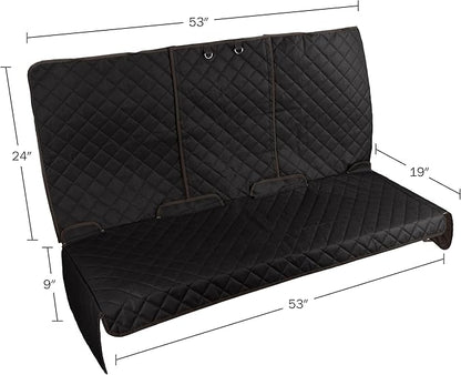 Dog Car Seat Cover for Back Seat - Water-Resistant Car Seat Protector for Cars, Trucks, and SUVs - Seat Cover Protects from Scratches, Mud, Pet Hair and Accidents - Car Accessories by PETMAKER (Black)