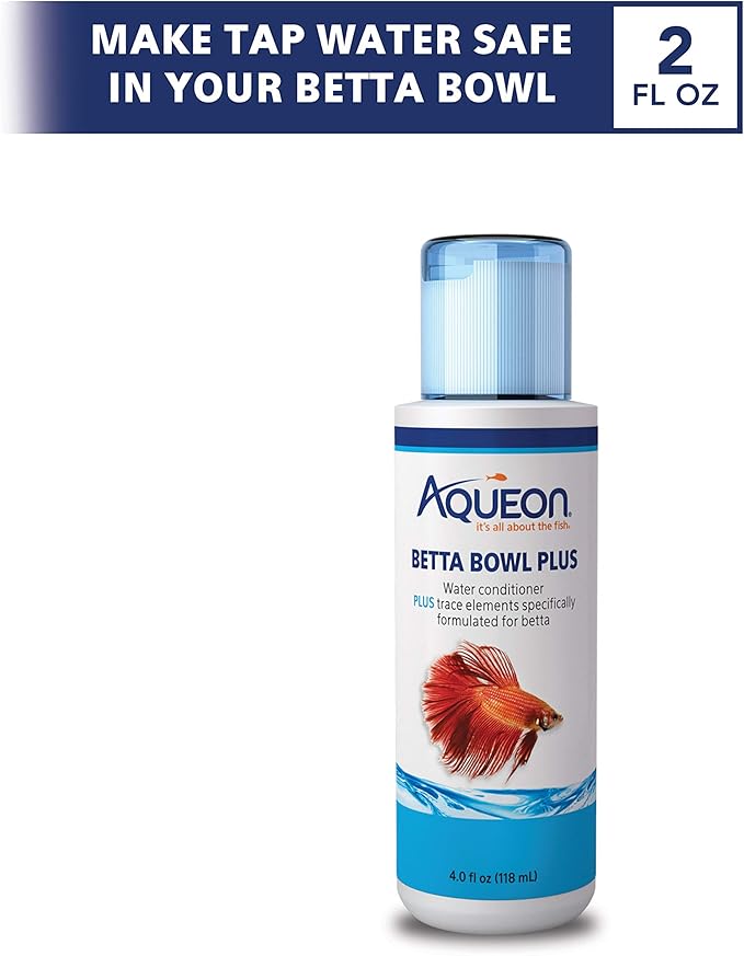 Aqueon Aquarium Fish Tank Betta Bowl Plus Water Conditioner, 4 Ounce (Pack of 2)