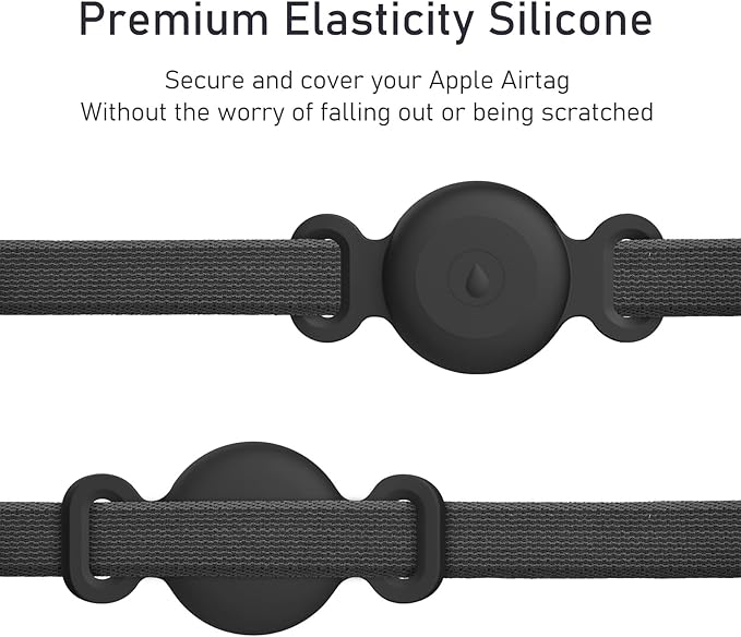 Vancle at Case for Dog Collar, Waterproof Apple Air Tag Protective Holder GPS Tracking Finder for Pet, Silicone Case for Dog Collar Cat Loop Holder Pet Accessories