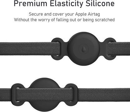 Vancle at Case for Dog Collar, Waterproof Apple Air Tag Protective Holder GPS Tracking Finder for Pet, Silicone Case for Dog Collar Cat Loop Holder Pet Accessories