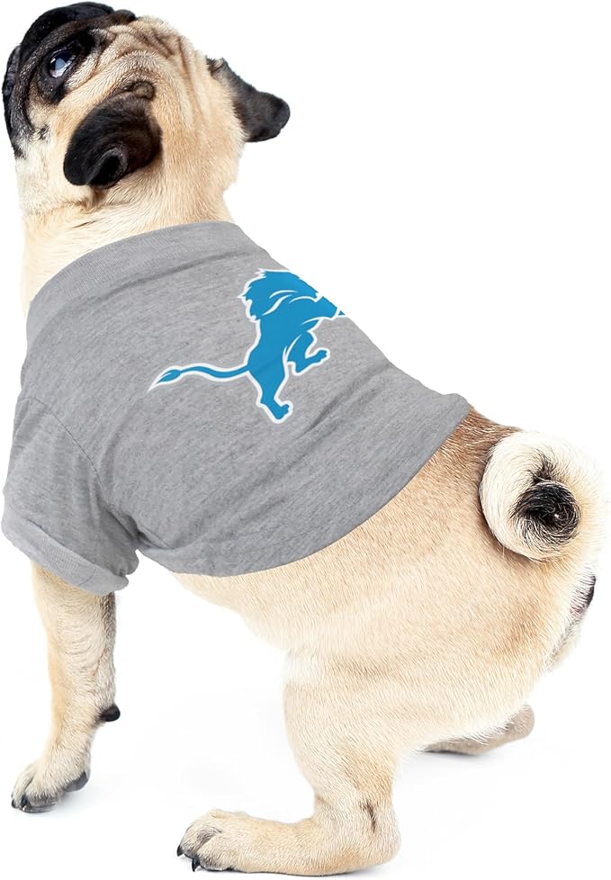 Littlearth NFL Detroit Lions Pet T-Shirt, Team Color, Small