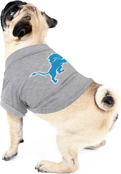 Littlearth NFL Detroit Lions Pet T-Shirt, Team Color, Large