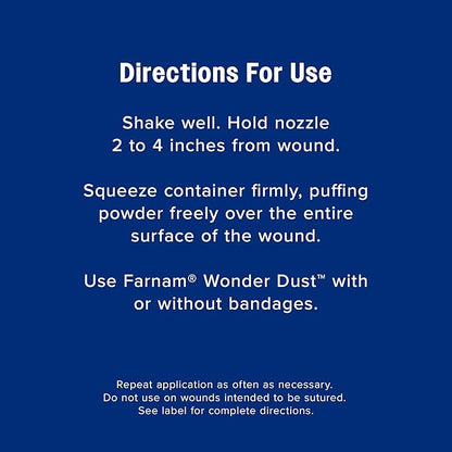 Farnam Wonder Dust Wound Powder, Blood Coagulant for Horses and Show Stock, For Use on Proud Flesh, Granulated Tissue, 4 Ounces