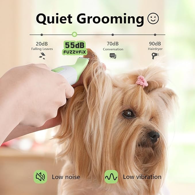 Dog Grooming Kit, 4 in 1 Pet Clippers for Grooming Supplies, Cordless Dog Paw Trimmer Nail Grinder, Professional Long Hair Shaver for Matted Hair Cat Small Dogs Thick Coats