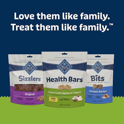 Blue Buffalo Health Bars Mini Crunchy Dog Biscuits, Oven-Baked with Natural Ingredients, Apples & Yogurt, 32-oz Bag