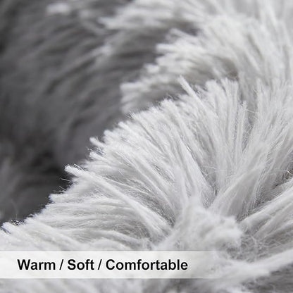 Extra Small Dog Bed Cute Grey Dog Bed Washable 19 inches Donut Fluffy Small Pet Beds,Calming Anti Anxiety Round Fits up to 10 lbs Soft Warm Pets Beds for Puppy Dogs Indoor