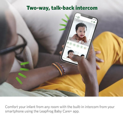 LeapFrog Scout LF2911 Baby Monitor Camera, WiFi Remote Access, 1080p HD 360 ° Pan & Tilt Smart Camera, 2-Way Audio Talk, Night Light, Night Vision, Soothing Sounds, Temp. & Humidity Sensor