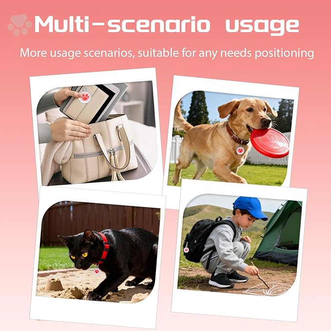 2026 Now GPS Tracker for Pet, No Monthly Fee & No SIM Card Needed | Real-Time Tracking for Dogs, Cats & Small Animals | Lightweight Design | Long Battery Life | Compatible with iPhone & Android