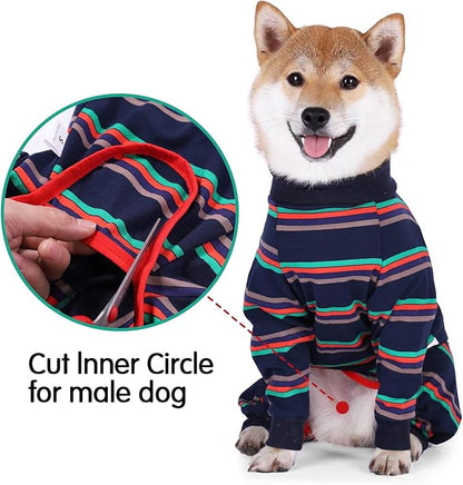 Xqpetlihai Dog Onesie Surgery Recovery Suit for Medium Large Dogs Recovery Shirt for Abdominal Wounds or Skin Diseases Bodysuit Dogs Pajamas(S,XXL)