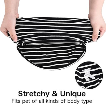 Koneseve Dog Shirt Vest Lightweight Stretchy Dog T-Shirts Soft Cool Sleeveless Stripe Vests Breathable Clothes for Puppy Kitty Cats Small Medium Large Dogs 2 Pack Black + Grey [ 2XL ]