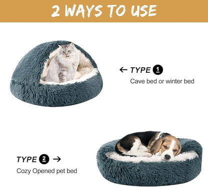 Dog Beds for Small Dogs, Cat Bed Cave, Washable Cute Cat Bed, Cozy Nook Pet Bed for Dogs or Cats, Anti-Slip Puppy Bed Fits up to 12 lbs Pets(Dark Grey, 20" x 20")