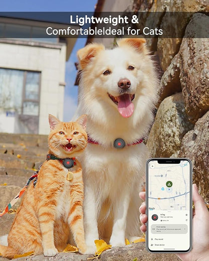 Dog Tracker, Pet Tracker for Dogs, Bluetooth Dog Tracking Tag Works with Apple Find My & Android Find Hub, IP67 Waterproof Anti-Lost Locator (White 1 Pack)