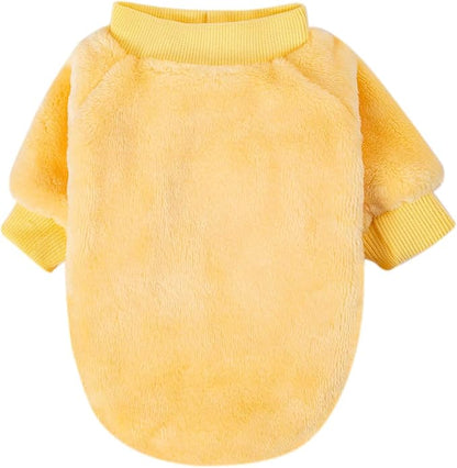 FabriCastle Small Dog Sweaters, 3-Pack Dog & Cat Clothes, Ultra Soft and Warm Pet Jackets for Small Dogs Boy & Girl, Winter Pet Apparel Costumes, Puppy Outfits (Beige,Light Green,Yellow, Large)