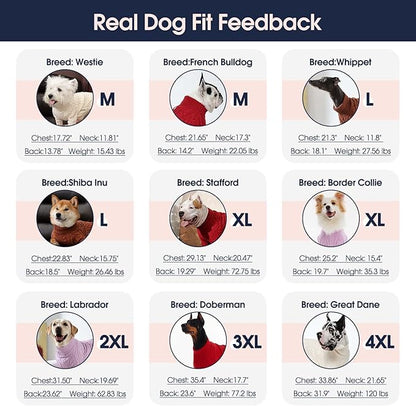 IECOii Big Girl Dog Sweater Dress, Cable Knit Sweater for Extra Large Dogs Girl, Orange, 4XL, Cute Dog Warm Dress for Fall Winter, Good Stretcy Fit Knitwear for Giant Breed Dogs Female Indoor Outdoor