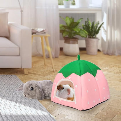 Guinea Pig Hideout Bed Dwarf Rabbit House Cave Accessories Cozy Hide-Out for Little Bunny Hedgehog Ferret Chinchilla&Other Small Animals