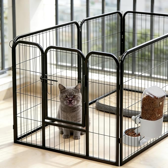 54 oz Pet Food Dispenser, Gravity Feeder Bowl for Cage, Auto Feeder for Ferret, Cat, Dog and Other Small & Medium Animals, Compatible with Widemouth Cages(Gray)