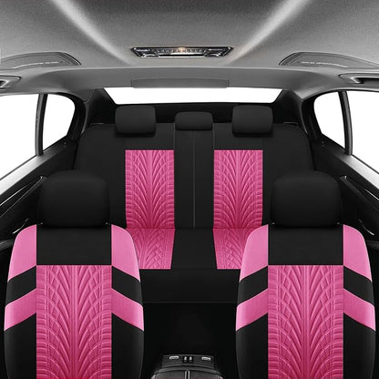 VarCozy Car Seat Covers Full Set, Front & Split Rear Bench for Car, Universal Cloth SUV, Sedan, Van, Automotive Interior Covers, Airbag Compatible