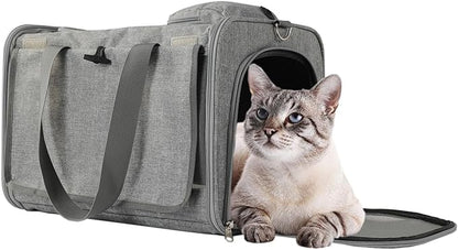 Soft Cats Carrier Airline Approved Small Dog Carriers for Puppy Travel Bag Softsides Puppy Carry,Soft-Sided,Pets Small Animals Rabbits Bunny Outdoor (Gray)