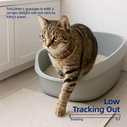 OPET Tofu Cat Litter 100% Natural Pea Fiber & Corn Starch, Ultra-Fast 3s Clumping, 99.9% Dust-Free & Low Tracking, Flushable Eco-Friendly Kitty Litter for Indoor Multi-Cat Households 17lb