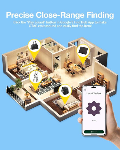 Air Tags for Android,Air Tags-1 Pack Android,2 Year Battery Life,Air Tracker Tags with 1 Lanyard,Google Find Trackers for Google'S Find Hub App,IP65 Waterproof Luggage Tracker for Keys