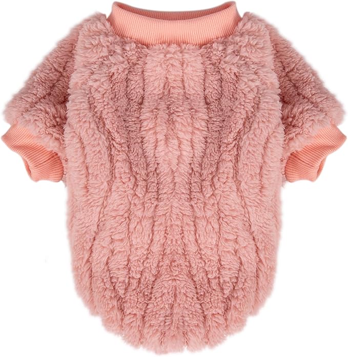 FabriCastle Dog Sweater, 3-Pack Dog Clothes, Ultra Soft and Warm Pet Jackets XXS XS for Small Dogs Girl & Cats, Winter Pet Apparel Costumes Outfits (Ivory,Pink,Coral, Small)