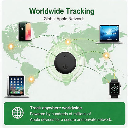 Undetectable GPS Tracker for Vehicles - Real-Time Tracking，No Monthly Fee/No SIM Card【Apple MFi Certified】Works with iOS Find My | Mini Hidden Magnetic GPS Locator，IP68 Waterproof，Reliable Performance