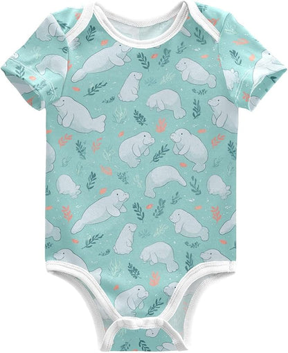 Bright Emotions Raccoons Baby Short Sleeve Bodysuits Romper Unisex Infant Outfit Wrapping Clothes for Boy Girl kids 3M