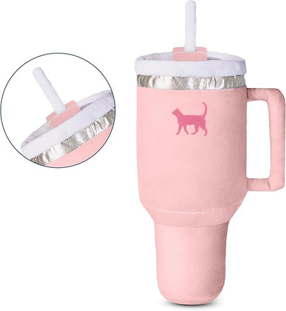 PUPROAR Kitty Cup Catnip Toy - Easter & Birthday Cat Gift Toy with Catnip & Crinkle, Funny Gift for Girl Indoor Kitten (Pink Peach Dust)