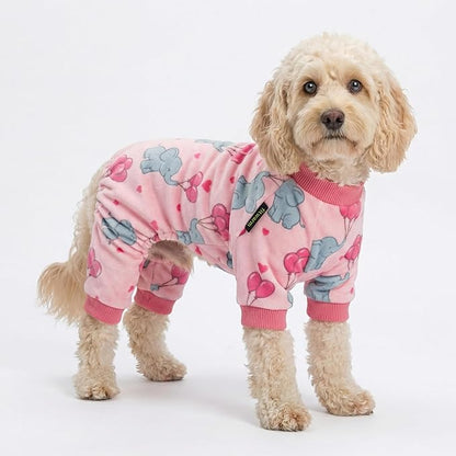 Fitwarm Elephant Fleece Dog Pajamas, Cozy Winter Clothes for Small Dogs Girl, Cute Pet Outfit, Pink, Blue, Small