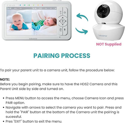 Babysense Replacement Add-On Camera for Video Baby Monitor HDS2 Only, Will Work Only with HDS2 Monitors, Requires HDS2 Parent Unit to Operate