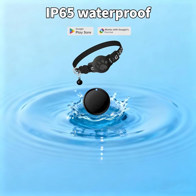 Pet Tracker,GPS Collar for Cats (iOS Only) Smart tag,Waterproof Compatible with Apple Find My,No Monthly Fee,Advanced Tracking Solution Smart Collar for Pet Safety Ideal Small Large Cats
