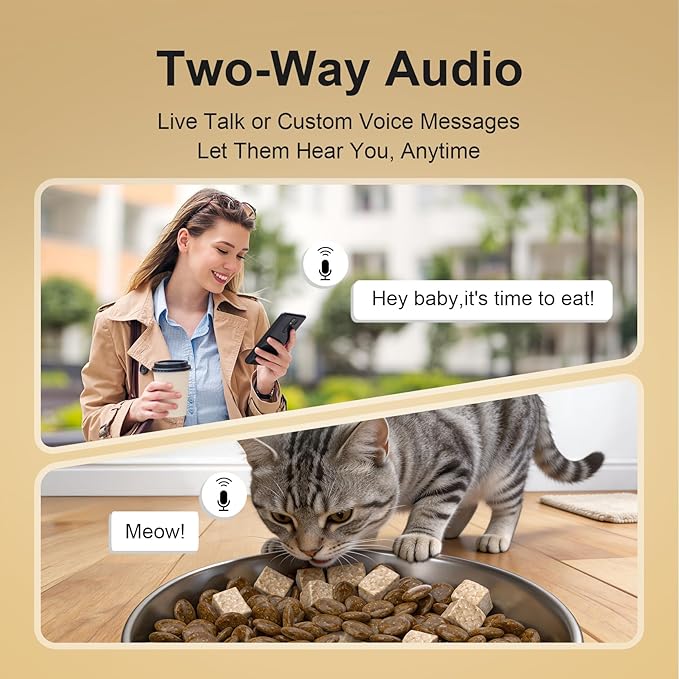 Automatic Cat Feeder with 2K Camera, 5G WiFi 6.5L Smart Pet Feeder for Cat & Small Dog, Automatic Dog Feeder with Night Vision, 2-Way Audio, Motion Detection, Feeding Schedule & App Control