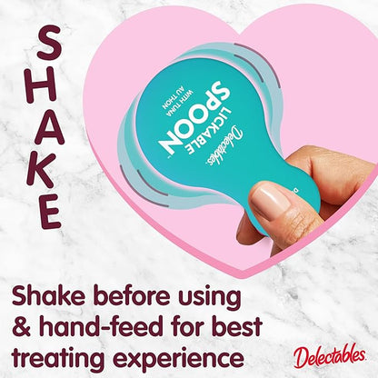 Delectables Lickable Spoon Handheld Wet Cat Treats Made with Real Tuna, Creamy Puree, Mess Free, Quick & Easy, Grain-Free, No Added Fillers, No Added Preservatives, Variety Pack 40ct