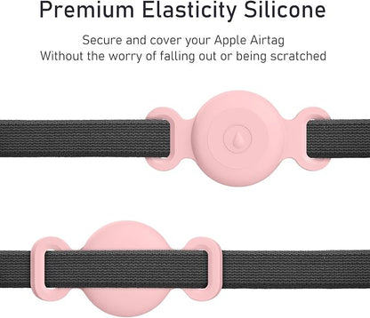 Vancle at Case for Dog Collar, Waterproof Apple Air Tag Protective Holder GPS Tracking Finder for Pet, Silicone Case for Dog Collar Cat Loop Holder Pet Accessories