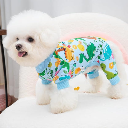 XPUDAC Dog Pajamas for Small Medium Dogs Comfy Puppy Clothes Pjs Cute Doggie Jammies Cat Pet Outfits, 215-S