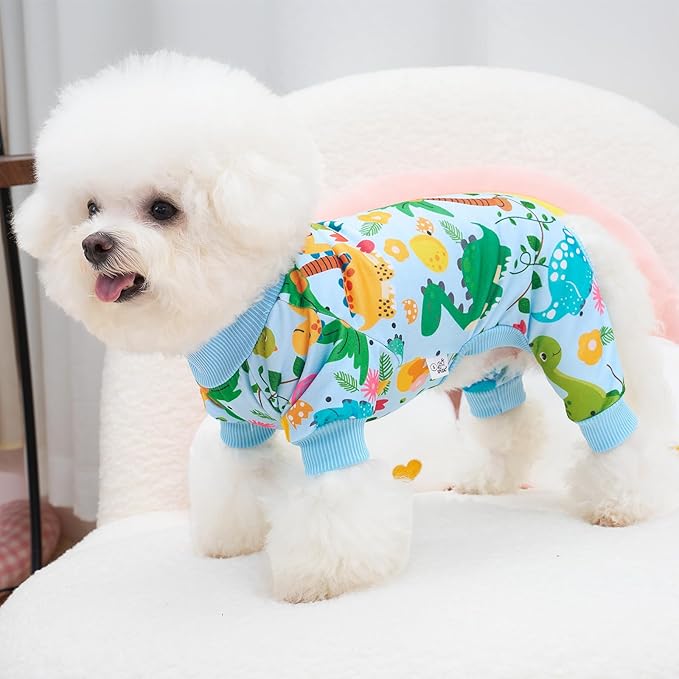 XPUDAC Dog Pajamas for Small Medium Dogs Comfy Puppy Clothes Pjs Cute Doggie Jammies Cat Pet Outfits, 215-M