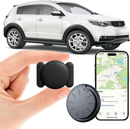 GPS Tracker for Vehicles, Tracker Device for Vehicles, No Subscription, No Monthly Fee Car Tracker Device Hidden Work with Find My (iOS Only), Magnetic Real-Time Vehicle Tracker for Kids Dogs, Black