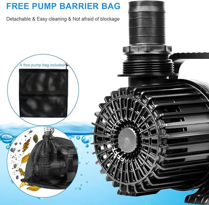 OYO WATER High Flow Submersible Water Pump, 9300 GPH 620W Waterfall Pump for Ponds & Outdoor Features, 32.8FT Power Cord, Quiet & Powerful Pond Filter Pump for Koi Pond, with Barrier Bag