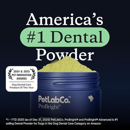 PetLab Co. ProBright Dental Powder - Dog Breath Freshener - Teeth Cleaning Made Easy – Targets Tartar & Bad Breath - Formulated for Small Dogs - Packaging May Vary