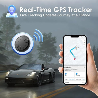 GPS Tracker for Vehicles, Tracker Device for Vehicles, No Subscription, No Monthly Fee Car Tracker Device Hidden Work with Find My (iOS Only), Magnetic Real-Time Vehicle Tracker for Kids Dogs, Black