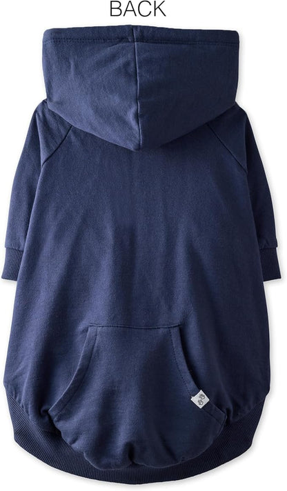 Pet Passion Rocky – The Original Lightweight Hooded Tee 100% Organic Cotton Dog Hoodie Pet Coat Sweater for All Sized Dogs, Original Navy, X-Small (5-12 lbs)