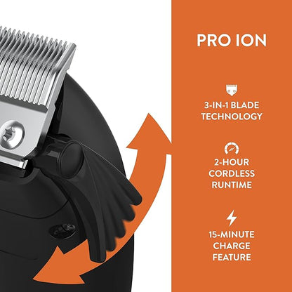 Wahl Professional Animal Pro Ion Pet, Dog & Cat Cordless Clipper Kit (#9705) - Cat, Dog & Pet Grooming Kit - Great Pet Grooming Clippers for First-Time Groomers - with 2 Hour Run Time