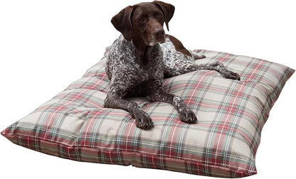Happy Hounds Charlie Holiday Plaid Throw Pillow Dog Bed, Large (48 x 36 in.)