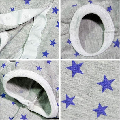 Dog’s Recovery Suit Post Surgery Shirt for Puppy, Wound Protective Clothes for Little Animals(Grey Stars-l)