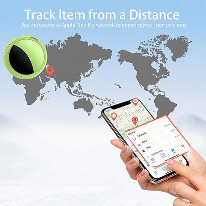 2 Pack Tracker Tags Finder Apple Find My MFi Certified Waterproof iOS Only | Bluetooth Air Smart Tags Item Finder Locator Worldwide Tracking for Key Pets Wallet Backpack Dogs Luggage Replaceable Battery