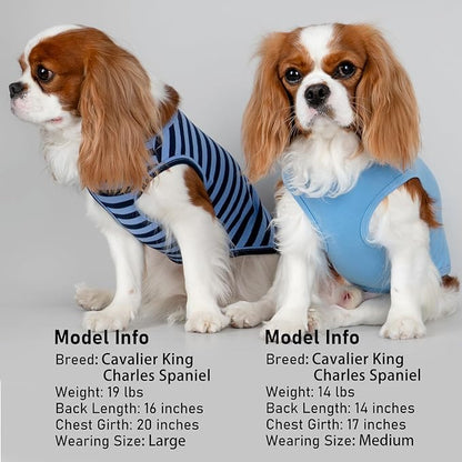 KYEESE 2Pack Dog Shirt, Soft Striped Dogs T Shirts, Lightweight Pet Tank Top, Sleeveless Dog Shirt for Large Dogs, Stretchy Comfortable Pet Vest, Dark Blue, 3XL